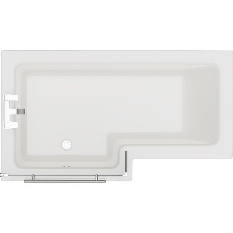 Loire 1500mm Left Hand L Shaped Shower Bath with Towel Rail Bath Screen and Front Bath Panel (1/5)