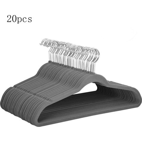 Lot de 100 pièces comprenant des cintres, des cintres antidérapants pour costumes, des cintres pour penderie, noirs et gris.