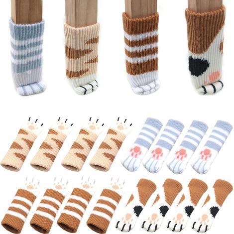 16PCS Chair Leg Socks, Cute Cat Shape Chair Socks, Non-Slip Furniture Leg Socks, for Tables (1/5)