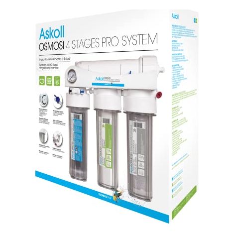 Askoll impianto osmosi inversa a 4 stadi + conduttivimetro + mineral salt 100ml (1/3)