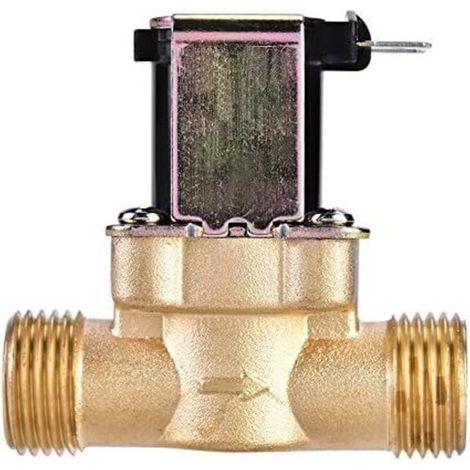 Elektrisches Magnetventil aus Messing, 1/2" AC 220 V N/C, normalerweise geschlossen, Durchflussregler (1/5)