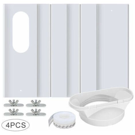 Kit de fenêtre pour climatiseur portable – Panneau en PVC renforcé – Réglable de 43 à 140 cm – Joint d'étanchéité inclus (1/5)