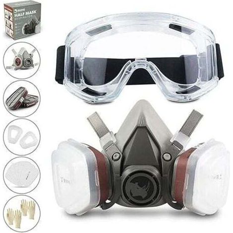 Wiederverwendbare Halbmaske 6200, Gasmaske, Atemschutzgerät mit Schutzbrille für Lackierarbeiten, organisches Dampfschweißen, Polieren, Holzbearbeitung und andere Anwendungen