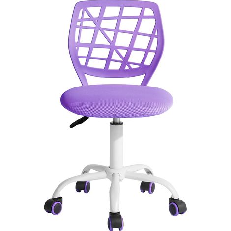 Chaise de Bureau Moderne Ergonomique, Chaise Ordinateur Réglable, Siège de Travail Pivotant sans Accoudoirs, aux Chambres D'Étude des Jeunes et aux Bureaux à Domicile, Violet Macaron (1/5)