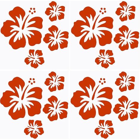 Hibiscus Flower Stickers Car Reflective Stickers Vinyl Car Exterior Decoration SUV Truck Motorcycle (1/3)