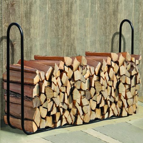 ShelterLogic Metall Kaminholzregal schwarz 244 x 25 x 99 cm (L x B x H) (1/2)