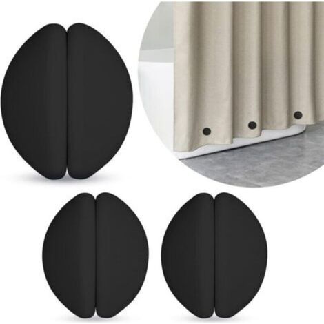 Poids magnétique en Silicone noir pour rideau de douche, boucle magnétique pendentif coupe-vent 6 pièces (1/5)