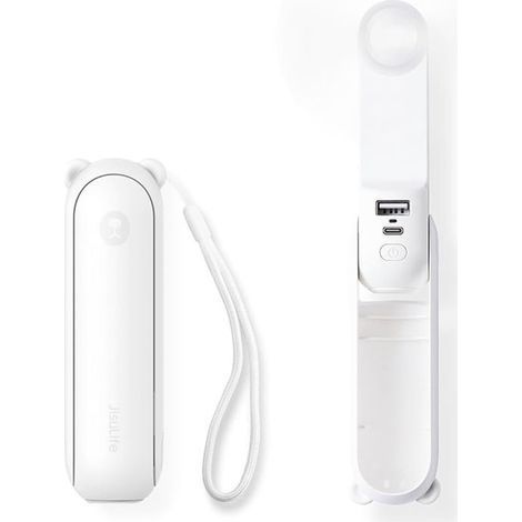 (Weiß) Premium Mini-Ventilator Life8 (F8) 2000 mAh, USB-aufladbar, Taschenlampenfunktion JISULIFE Weiß (1/5)