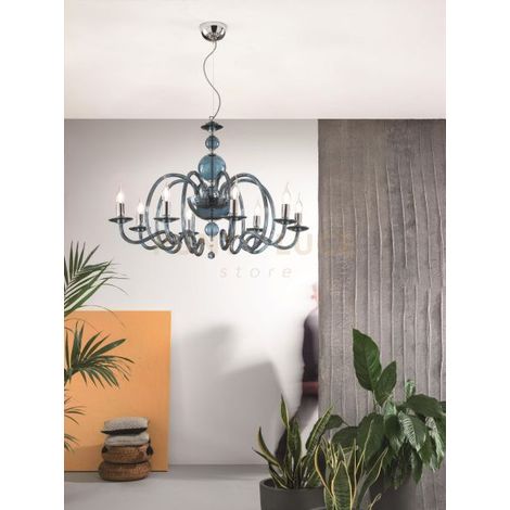 LAMPADARIO VIVALDI 8 LUCI OTTANIO CROMO ATTACCO E14 D.88CM