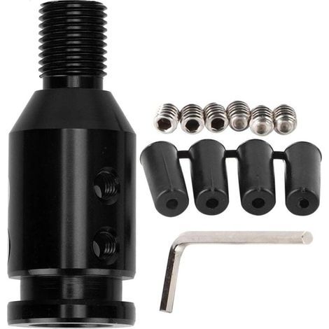 Adaptateur de Pommeau de Levier de Vitesse de Voiture, Adaptateur Universel de Pommeau de Levier de Vitesse pour Manettes de Vitesse Non Filetées 12x1.25(Le Noir) (1/4)