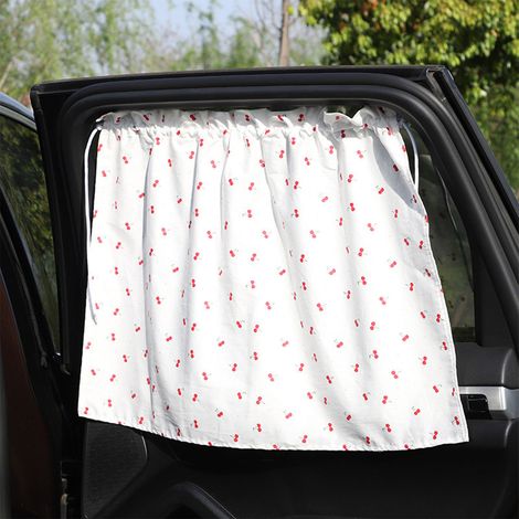 Rideau pare-soleil voiture ventouse cartoon cerise, protection UV thermique, occultant latéral, pare-soleil fenêtre, isolation chaleur, modèle cerise. (1/5)
