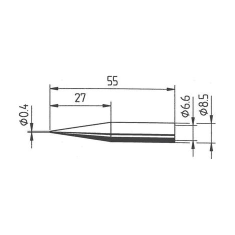 Ersa 842 UD punta para soldador puntiaguda 0,4 mm