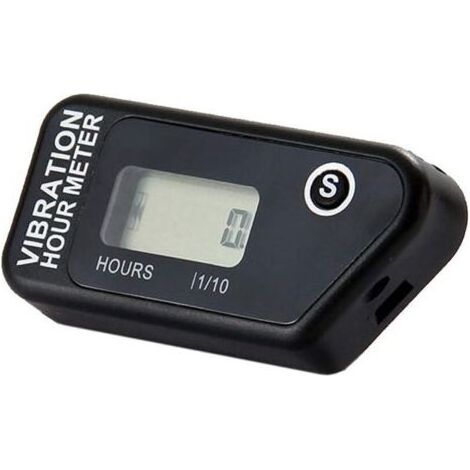 Numérique Vibration Compteur d'Heure Complet Imperméable À L'eau Réinitialisable Vibration Compteur d'Heures Sans Fil pour Toutes Vibrantes Machine Moto Snowmobil ATV (noir) (1/4)