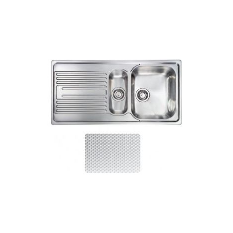 CM 010595.D1.01.2018 Atlantic Lavello da incasso 1 vasca e 1-2 vasca saldata acciaio inox antigraffio 100 x 50 cm colore Inox antigraffio (1/5)