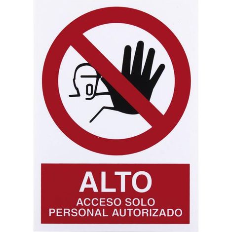 Señal poliestireno 420x297mm con acceso solo personal autorizado