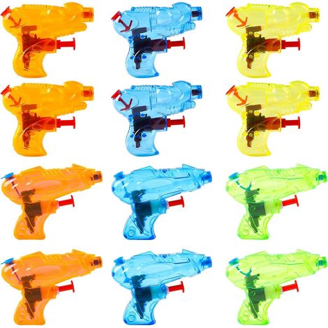 DERAYEE Children's Water Gun, 12 x Mini Water Guns, Outdoor Games Pool Toy