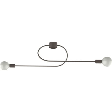 LUMICOM DUETTO Plafoniera, 2X E27, max 42W, metallo, tortora lucido, L100cm (1/2)