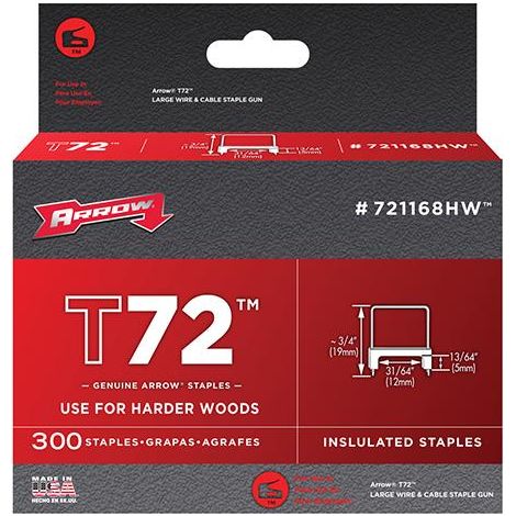 Arrow A721168 T72 Clear Insulated Staples 5 x 12mm (Box 300) ARR721168
