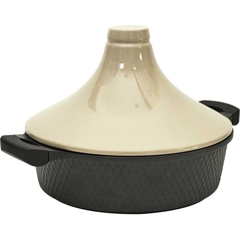 Plat à Tajine en Fonte d'Aluminium et Céramique Bicolore avec Poignées (1/5)