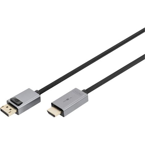 Câble de raccordement Digitus DisplayPort / HDMI Fiche mâle DisplayPort, Fiche mâle HDMI-A 3 m noir