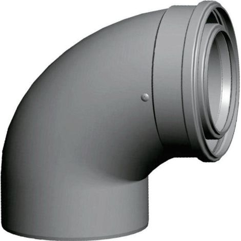Wolf Curva di ispezione DN80/125 concentr. 87 gradi, bianco, in PP, 2651489