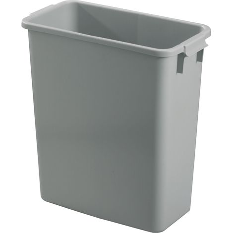 Poubelle de tri rectangulaire 60L grise – Résistante aux chocs – Dimensions 58,5 x 28 x 55,5 cm – Empilable et facile à nettoyer – EKO (1/7)
