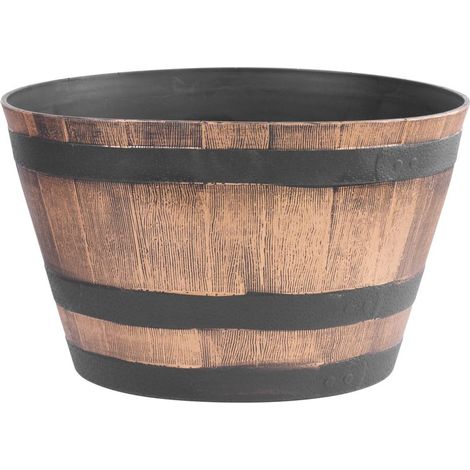 Blumentopf Strend Pro Woodeff 52x32 cm, golden, Holz-Effekt, Fass