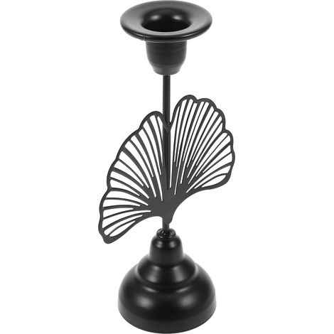 Bougeoir Healeved Vintage en fer noir , élégant porte-bougie pour la décoration de table et les dîne (1/5)