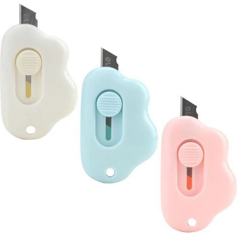 Mini Cutter - Non spécifié - 3Pcs - Lames en acier inoxydable - Botier en ABS - Lame rétractable (1/5)