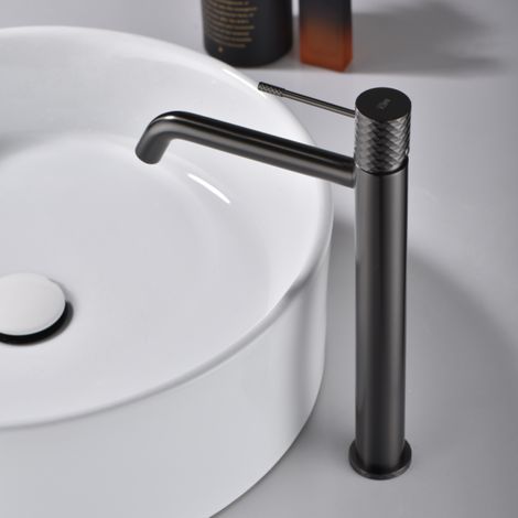 Imex -  Grifo Monomando Lavabo Caño Alto Black Gun Serie  Génova (1/4)
