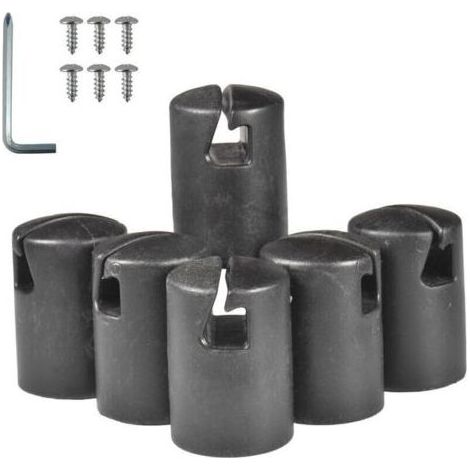 Embouts de Poteaux pour Trampoline Noir Pack de 6 avec Vis – Haute Densité PP 32mm Diamètre (1/4)