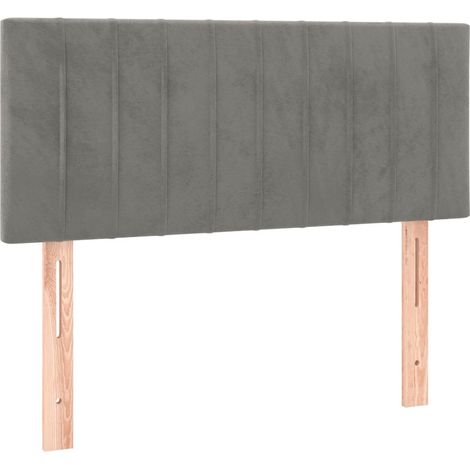 Testiera letto accessorio camera da letto mobile LED 90 x 5 x 78/88 cm tessuto in velluto grigio chiaro TDL0201235