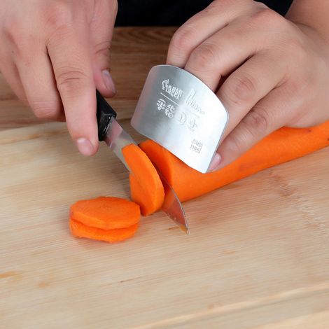 Protector de dedos de acero inoxidable 304 para cocina, protector de dedos ajustable para cuchillos y para cortar verduras. (1/5)