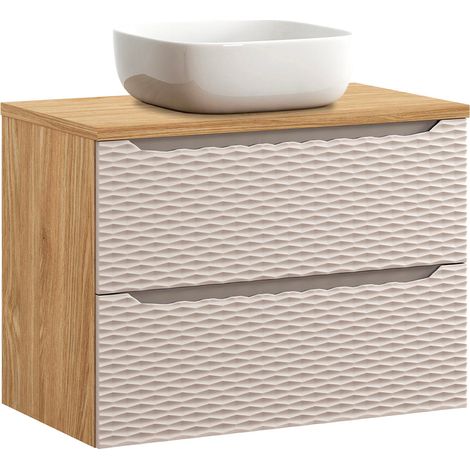 Mobile bagno con lavabo Elora beige e marrone 80cm (1/5)