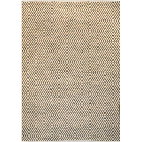 Tapis Géométrique Fait Main "Aperitif" Beige & Marron 120 x 170 cm (1/4)