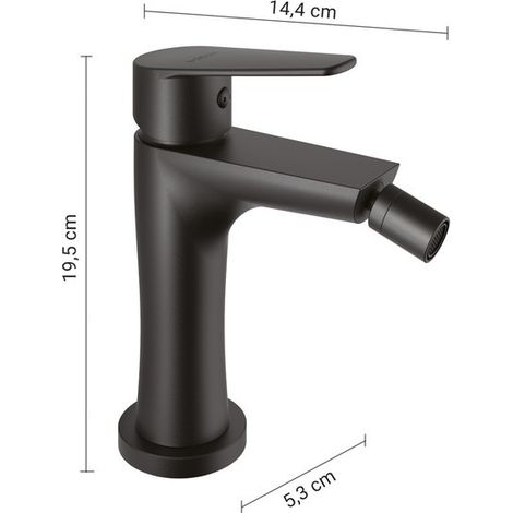 Grifo de bidet Como negro mate 19,5 x 5,3 x 14,4 cm (1/2)
