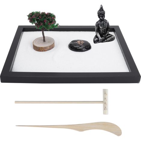 Zen Garden Kit Mini Meditation Japanese Sand Tray Tabletop Decoration for Home Office (1/5)