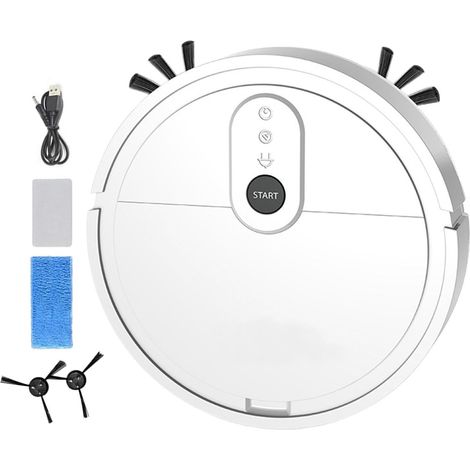 Robot Aspirateur et Serpillère Combo Nettoyeur Intelligent Mini Portable Aspirateur Serpillère Robot pour Maison Sols Durs Poils d'Animaux (1/5)