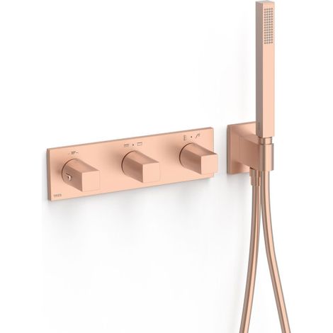 Robinet thermostatique encastré à 4 voies B-system Or Rose Mat 24K - TRES 30725401OPM