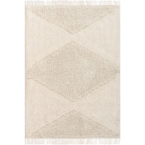 Tappeto per bambini in cotone 160 x 230 cm con motivo geometrico Beige Sareki (1/5)