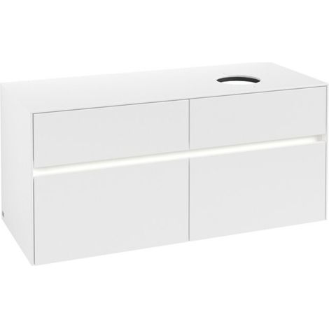 V&B Waschtischunterschrank Collaro 120x54,8x50cm, WT r, LED 8,8 W, wh. ma (1/3)