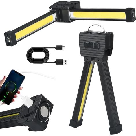 Lampe De Pose Magnétique, Lampe de Gym, Posing Lamp Gym, Lampe De Poche À LED Magnétique Portable, Variateur D'Intensité 7e Vitesse, Pliable À 180 Degrés, pour Le Camping Extérieur (1/5)