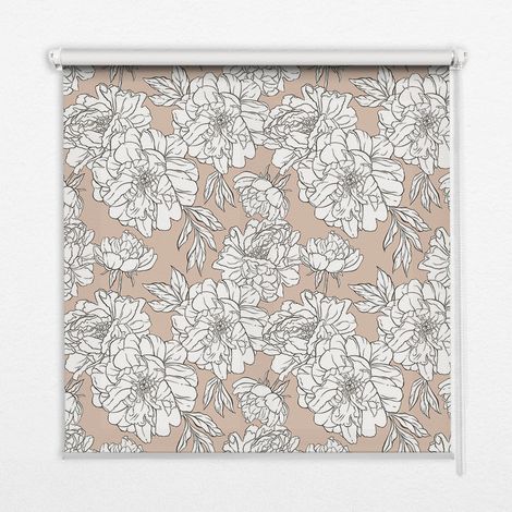 Innenrollo Fensterrollo - Rollo ohne Bohren - Sichtschutzrollo - Lichtdurchlässiges Rollo - Rechteckiges - Rollo - (90 cm x 140 cm) - Gezeichnete Blumen (1/5)
