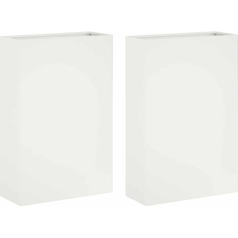 Maison Exclusive - Cache-pot de jardin 2 pc Blanc 40 x 20 x 75 cm (1/5)