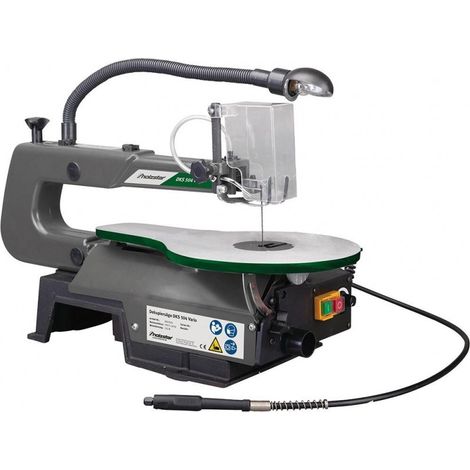 Holzstar – Scie à chantourner 52 mm – Col de cygne 405 mm – Vitesse variable 550-1600 rpm – Moteur 0,09 kW – Pour bois, plastique et métaux fins