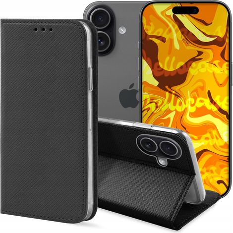 Étui pour iPhone 17 SMART MAGNET FERMÉ PORTEFEUILLE NOIR + VERRE (1/5)