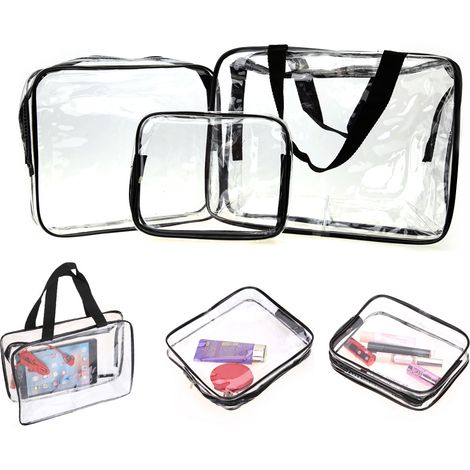 3er-Pack transparente Kosmetiktasche (1/5)