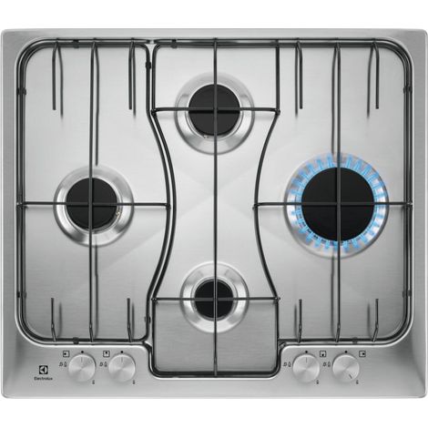 Table de cuisson à gaz Electrolux RGG 6243 LOX en acier inoxydable à encastrer 4 brûleurs (1/2)