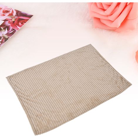 Couverture à rayures unies, en flanelle, couverture rafraîchissante, couverture cadeau, polaire corail, couverture de yoga, couverture de canapé, kaki (1/5)
