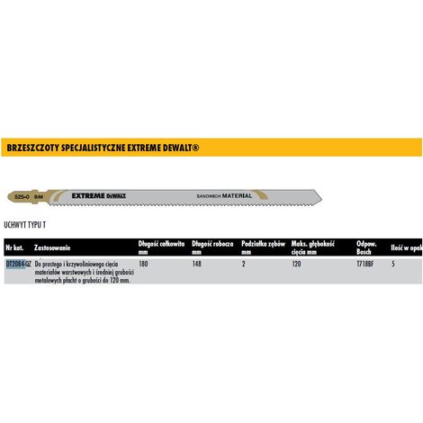DEWALT - LAMES APPLICATION SPÉCIALES UNIVERSELLES DE 47 À 148 MM - MODÈLE: DT2084